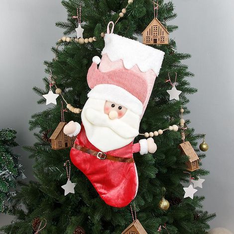 1 Pc Dcorations De Nol Sac Cadeau Sac Cadeau Stroscopique Chaussettes Cadeau Sac De Bonbons Rose Chaussettes De Nol (style 1) (1/5)