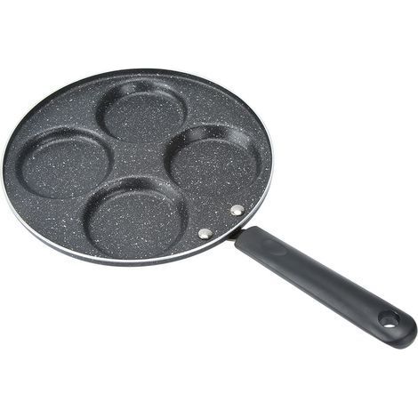 Antihaftbeschichtete Bratpfanne mit 4 Löchern, 24 cm Durchmesser, ideal für die Küche, z. B. zum Braten von Spiegeleiern. (1/5)