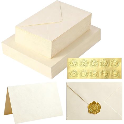 30pcs Blank Envelopes and Cards, Wedding Invitation Folding Cards (1/5)