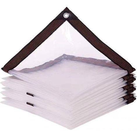 Lona impermeable transparente, tamaño de poro 12 mm, resistente a la lluvia, impermeable, resistente a los rayos UV, perforada, 2 m x 3 m (1/5)