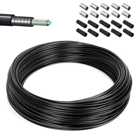 Gaine de Frein Vélo 10 m, Gaine Câble de Frein avec 10 Embouts Plastique et 10 Embouts Aluminium, Ø5 mm, Pour VTT et Vélo Route (1/5)