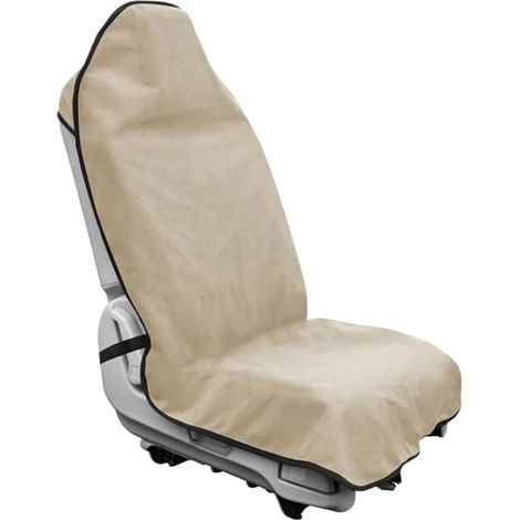 Housse pour siège de Voiture pour l'avant,Sièges arrière,Protection du siège Voiture Universelle, Housses de siège Individuelles,Coton,modèle Universel,étanche,Tissu-éponge (Siège avant-Kaki) (1/5)
