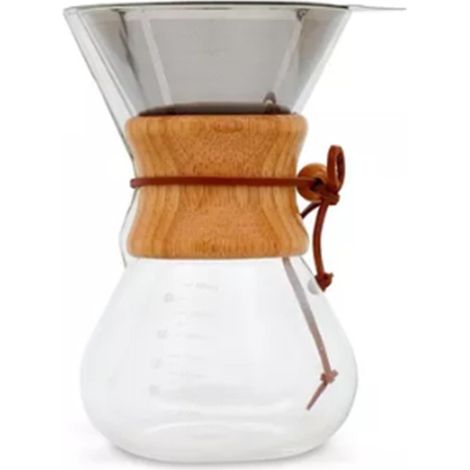 Cafetière manuelle à filtre en verre borosilicate haute densité de 800 ml avec filtre en acier inoxydable (1/5)