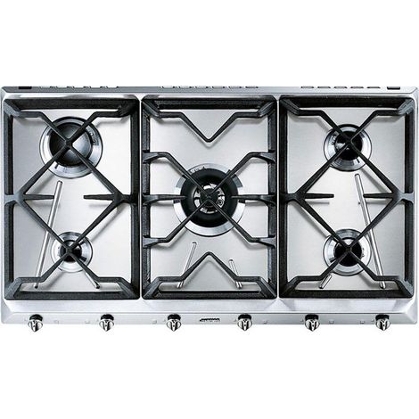 Smeg SRV596GH5 Einbaukochfeld Edelstahl 88,5 cm