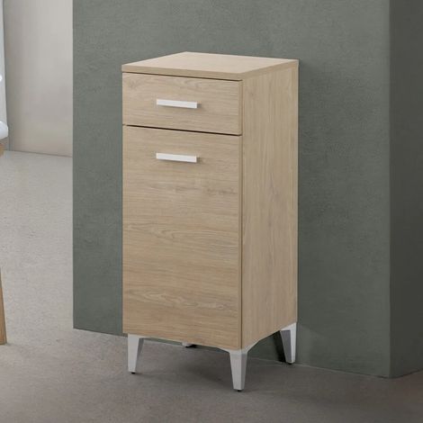 Base multiuso 35x34 cm rovere dolomite con anta reversibile e cassetto Desya (1/5)