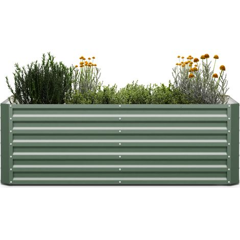 Blumfeldt Garten-Hochbeet aus verzinktem Stahl, 180x60x90 cm - gerade Form, rost- & frostsicher fur Ganzjahresnutzung - einfache Montage - ideal fur Bio-Gemuse & Floristik