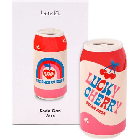 Petit Vase décoratif en céramique coloré, décoration d'étagère pour la Maison ou Le Bureau, canette de Soda d'inspiration Vintage, Soda à la crème Cerise Porte-Bonheur (1/5)