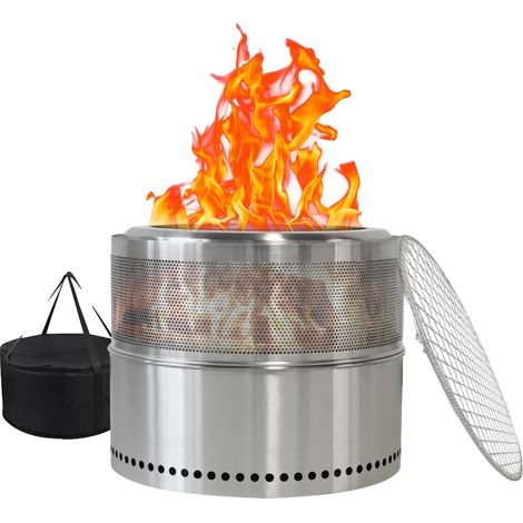 Chimenea exterior sin humo, tecnología de enfriamiento de 360 ​​grados, acero inoxidable duradero, 50 cm (1/2)