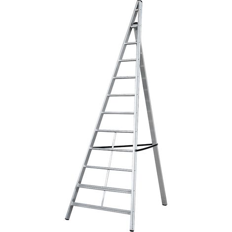 Echelle agricole triangulaire en aluminium Trittika 10 marches h 333 cm trois pieds utilise'e en agriculture