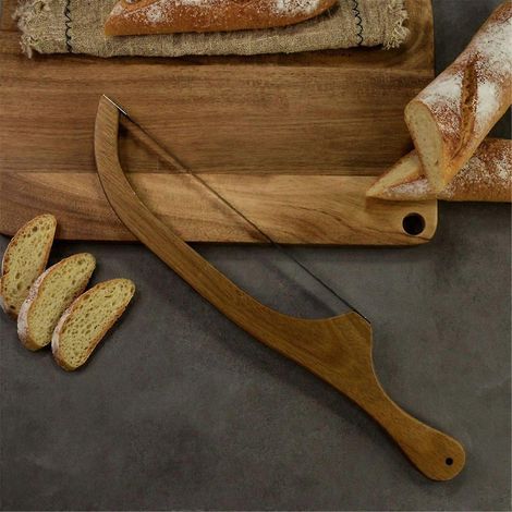 Scie à pain, trancheuse à sandwich, scie à toast, coupe-pain en bois anti-pliure, comme illustré (1/5)