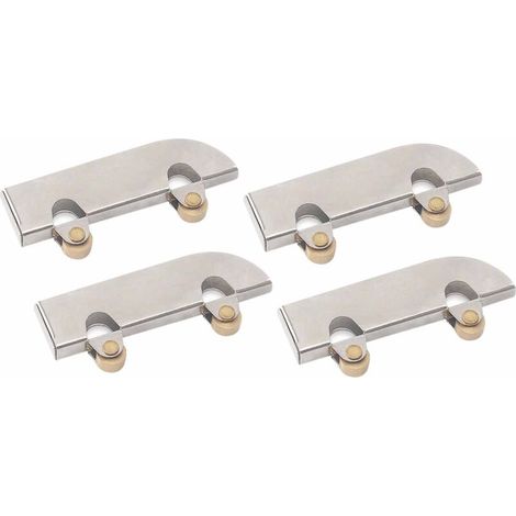Galets coulissants pour porte vitrée, roulement silencieux en acier inoxydable, 4 rollers pour vitrine et cabinet (1/4)