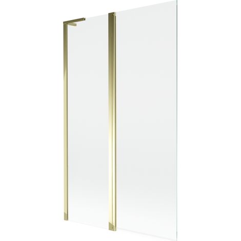 Mexen Mist L Badewannenabtrennung 2-teilig 110 x 150 cm, transparent, gold - 8A9L-110-011-50-00 (1/5)