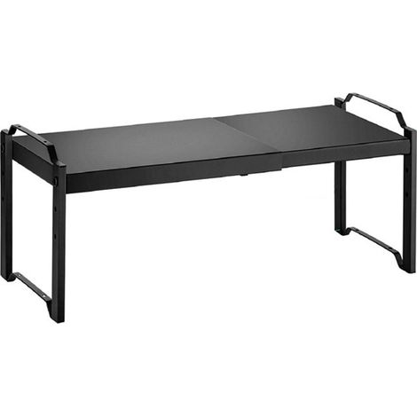 Étagère Cuisine Extensible 33-53 cm - Rangement Épices Cuisine Réglable et Empilable pour Comptoir noir (1/4)