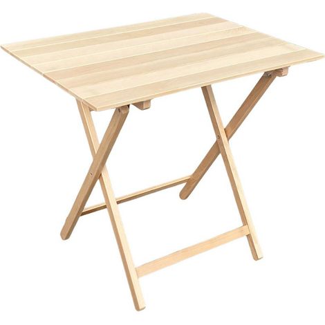 Tavolo pieghevole da giardino in legno di faggio - Misura 80x60x72 cm - Tavolino salvaspazio da picnic e campeggio. (1/5)
