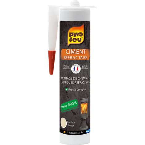 Ciment réfractaire cartouche 12kg – Résistant aux hautes températures – Pour applications industrielles – Temps de prise rapide - 24916-12