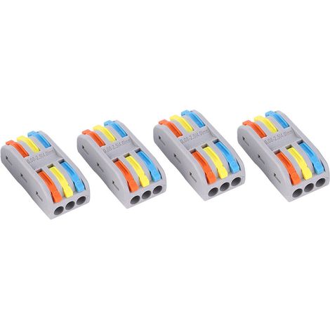 Connecteur électrique 50 pièces PCT-2-3, fil 11-28AWG, bloc de jonction rapide à 3 conducteurs, borne de câblage sans soudure, kit de connexion pratique. (1/5)
