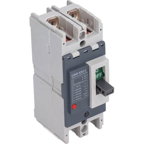 Disjoncteur moulé 2P avec protection contre les surcharges de batterie, sectionneur AC 100A UAB 100C