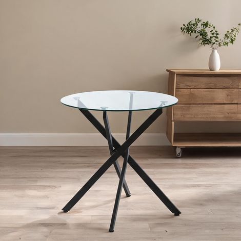 Table de salle à manger en acier gehärtetes verre 80 x 80 x 75 cm (1/5)