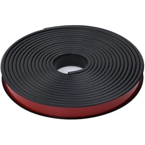 Bande de chant adhésive en mélamine blanche 2M en forme de U (25 mm), sans repassage, pour comptoir, en chêne, placage bois TPE souple, noir (1/4)