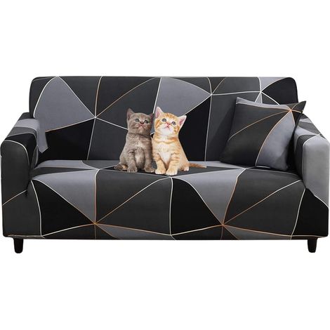 AIDUCHO Housse De Canapé Extensible Housses De Canapé Élastiques Imprimées Housses De Fauteuil Pour Canapés 1 Coussin Canapés Protecteur De Meuble Universel (3 Places, Black Magic) Sans Taie D'oreille (1/5)