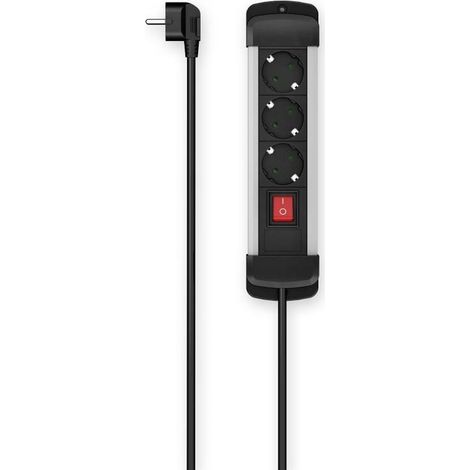 Hama 00223101 Multipresa con interruttore Nero / Argento Schuko 1 pz. (1/3)
