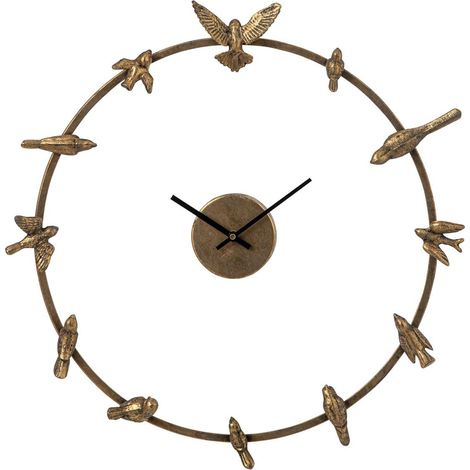 Horloge Murale Oiseaux "Vera" 57cm Doré (1/5)