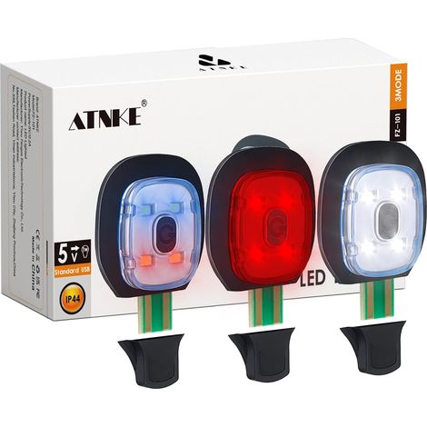 Remplacement 4 LED Bonnet Lampe Frontale,USB Rechargeable Chapeau de Course Ultra Lumineux Étanche Lampe Lumière D'alarme Clignotante Rouge et Bleue/White Light (1/5)