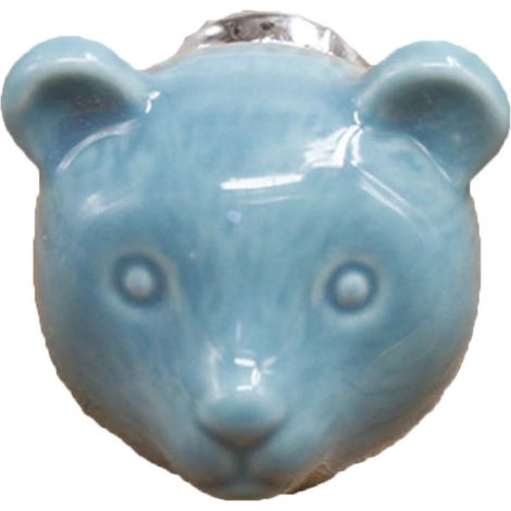 Regalgriff, Türschlaufen, Keramik, Zink, kleiner blauer Bär (1/2)