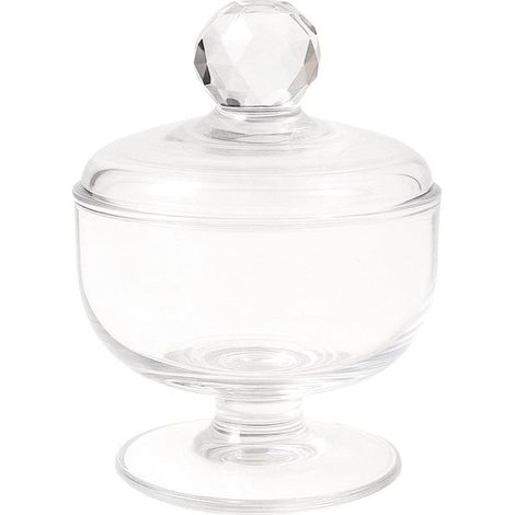 Sucrier en Acrylique Transparent Effet Verre Diamant avec Cuillère 8 x 8 x 8,5 cm - PANGIVO (1/3)