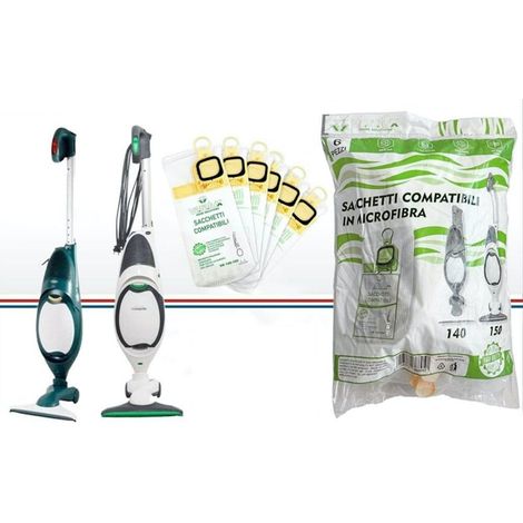TRADE SHOP - Set 6 Sacchetti Per Aspirapolvere In Microfibra Compatibili Per Modelli Vk140/vk150 88057 - (1/3)