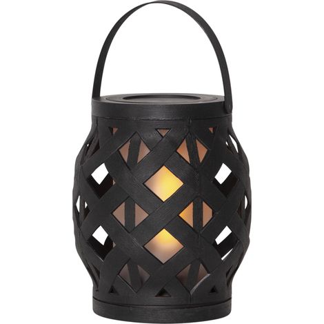 Kleine LED Outdoor-Laterne ,Flame Lantern', Batterie und Timer, schwarz, 16cm (1/5)