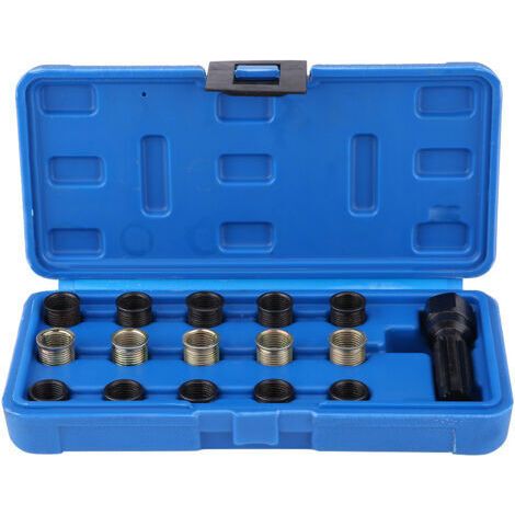 Outil de taraudage portable, ensemble de 16 pièces, outil de réparation de bougies d'allumage longue durée pour outils automobiles et de chantier (1/4)