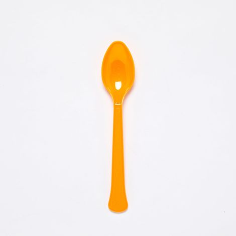 Cuillères écologiques en Plastique réutilisables Orange - 24 pièces (1/3)
