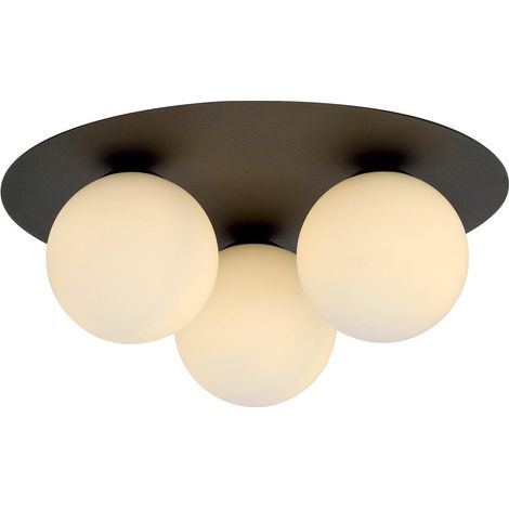 Lampada a Soffitto Solar, Acciaio verniciato a polvere, Vetro, Nero, Bianco, 43x19x43 cm (1/5)