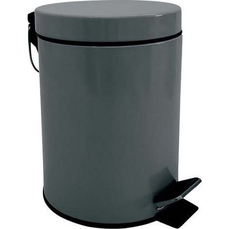 Poubelle à  pédale Inox 3L Gris Foncé MSV