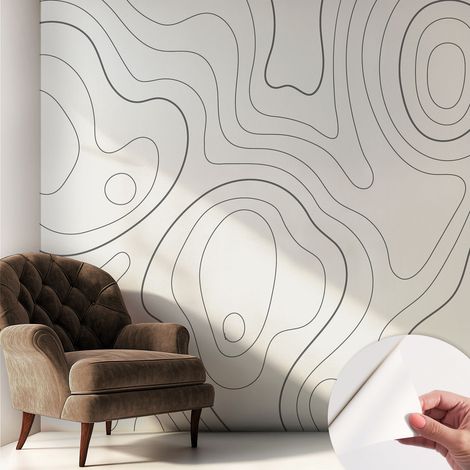 Carta da parati autoadesiva - impermeabile - murale da parete - decorazione murale - Linee fluide 250x250 cm (1/5)