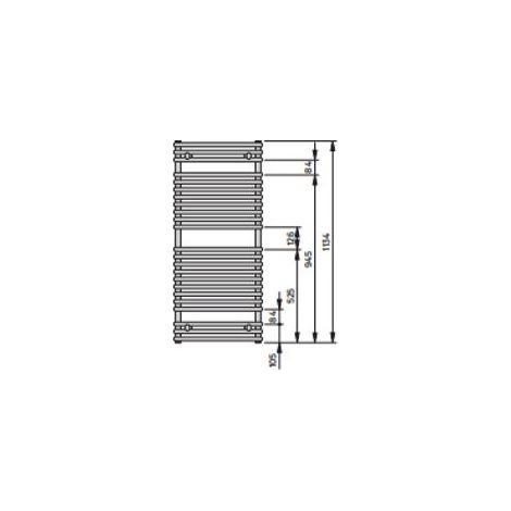 VN-DION Badheizk. gebogen H 1100 BL 400 BH 1134x103x400mm weiß