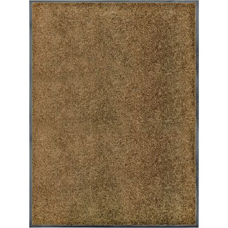 Tapis d'entrée Paillasson lavable  Tapis de porte Marron 90x120 cm 55223