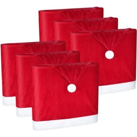 Housse de Chaise - Noname - Noël - Lot de 6 - Rouge - 50 x 67 cm - Décorative (1/4)