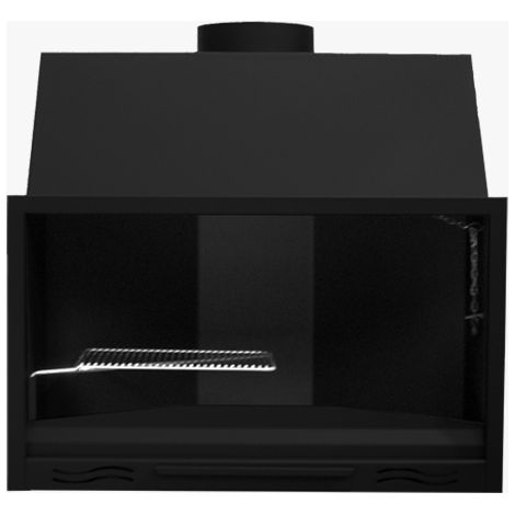 MF - Asador Frontal H-100C de Leña con Cajón Cenicero y Parrilla Giratoria para Cocción y Asado (1/4)