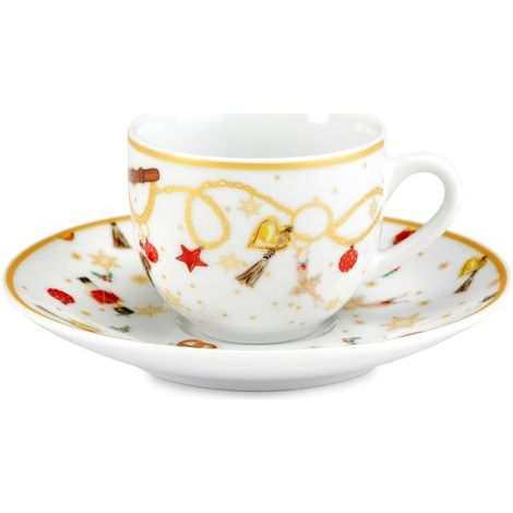 Set 6 tazze caffè porcellana Fade Gillian Xmass ml 100