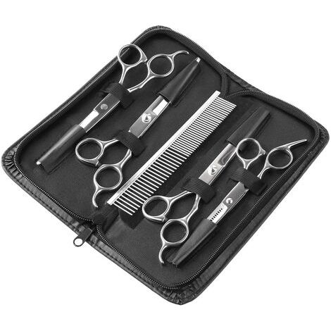 Filiyano – Kit de toilettage lot x5 comprenant des ciseaux en acier inoxydable, un peigne de poche et une lingette nettoyante pour chiens, chats et (1/5)