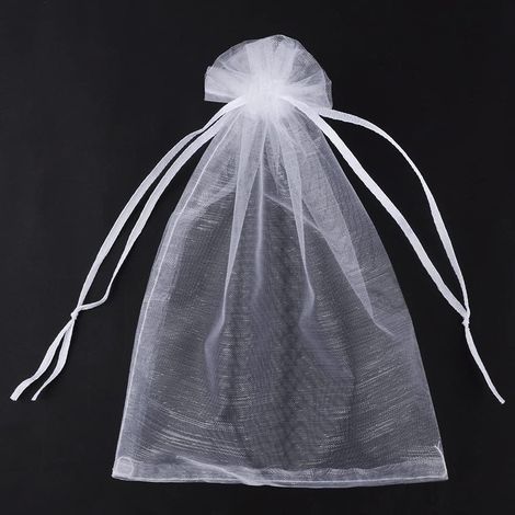 100 Stück Organzasäckchen 20x30CM, Gastgeschenke Hochzeit, Schmuckbeutel mit Kordelzug,Säckchen Zum Befüllen Bonbonsbeutel Geschenktüten für Party, Geburtstag, Taufe