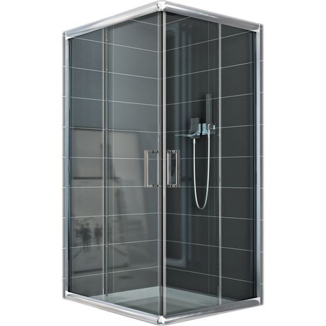 Box doccia scorrevole vetro trasparente h 185 mod. Alabama 70x120 cm rettangolare