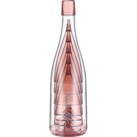 Flute À Champagne - En Plastique Ps - Design Intégré Bouteille-Verre - Pour Fêtes Et Pique-Niques - Lot De 5 (1/5)