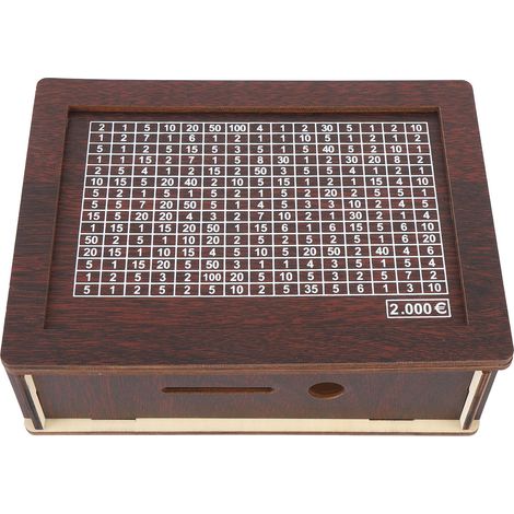Tirelire avec compteur, en bois, au design créatif et raffiné, idéale pour économiser de l'argent liquide et des pièces de monnaie. (1/5)