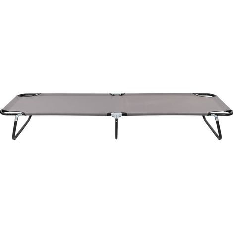 Chaise longue  Transat  Bain de soleil pliable gris Acier (1/5)