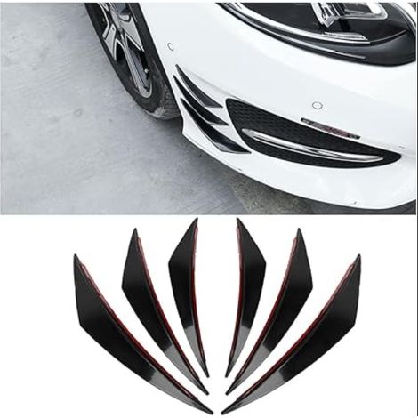 Pare-Chocs Lèvre Spoiler Canards Kit Voiture Coupe-Vent Couteau Garnitures Barre Universelle Coupe-Vent Couteau Garnitures Barre Avant Noir (1/5)