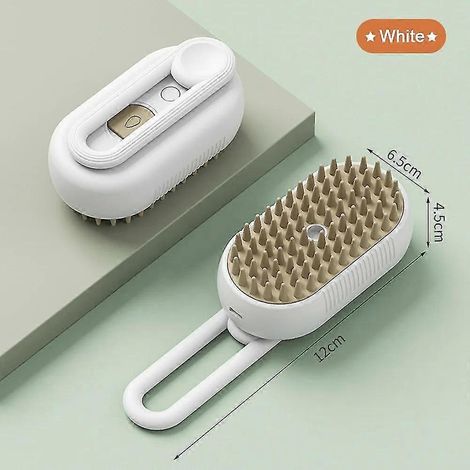Brosse vapeur pour chats et chiens 3 en 1, brosse électrique anti-éclaboussures avec spray vapeur, chargement USB, peigne de massage pour le toilettage des animaux, peigne d'épilation, nouveauté 2024- (1/5)