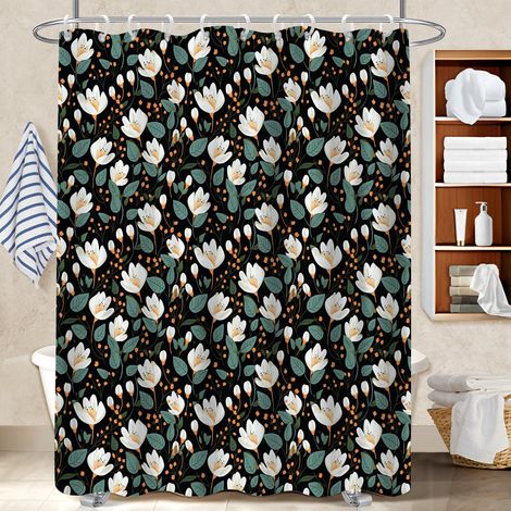 Rideau douche imperméable polyester 180x180 montage sans perçage rideau séchage rapide pour décoration salle de bain (1/5)